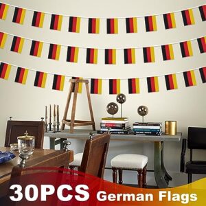 Germany String Flag Pennant Banner, Small Mini German Flags Bunting Banner, German Unity Day National Country Decoration for School, Party, Sports Events, Patriotic Festival, 33 Feet 30 Flags