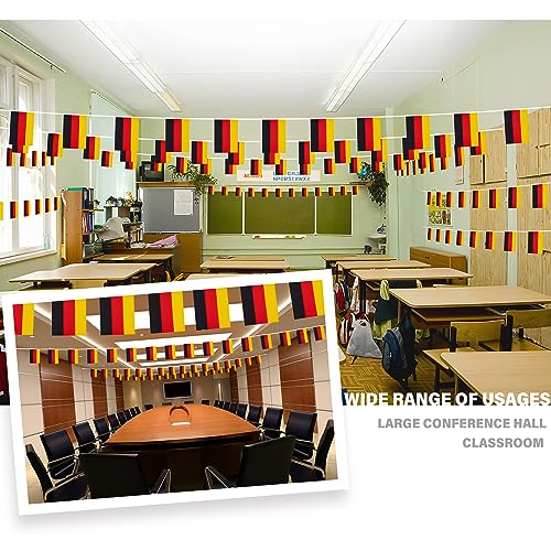 Germany String Flag Pennant Banner, Small Mini German Flags Bunting Banner, German Unity Day National Country Decoration for School, Party, Sports Events, Patriotic Festival, 33 Feet 30 Flags