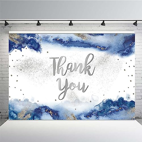 MEHOFOND 7x5ft Thank You for All You Do Backdrop Graduation Royal Blue Cloud Watercolor Father Staff Teachers Professors Doctors Banner Photography Background Retirement Party Supplies Decorations