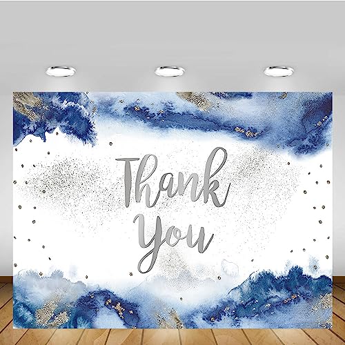 MEHOFOND 7x5ft Thank You for All You Do Backdrop Graduation Royal Blue Cloud Watercolor Father Staff Teachers Professors Doctors Banner Photography Background Retirement Party Supplies Decorations