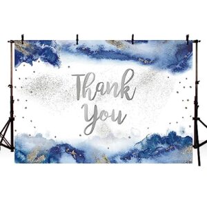 MEHOFOND 7x5ft Thank You for All You Do Backdrop Graduation Royal Blue Cloud Watercolor Father Staff Teachers Professors Doctors Banner Photography Background Retirement Party Supplies Decorations