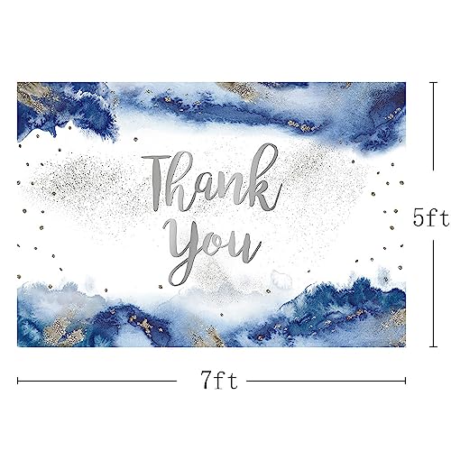 MEHOFOND 7x5ft Thank You for All You Do Backdrop Graduation Royal Blue Cloud Watercolor Father Staff Teachers Professors Doctors Banner Photography Background Retirement Party Supplies Decorations