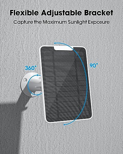 Solar Panel Charger Compatible with Google Nest Camera Outdoor & Indoor (Battery Version), 5W Solar Power for Google Nest Cam, IP65 Weatherproof, w/Secure Wall Mount & Screwdriver, 13ft Cable, 4 Pack