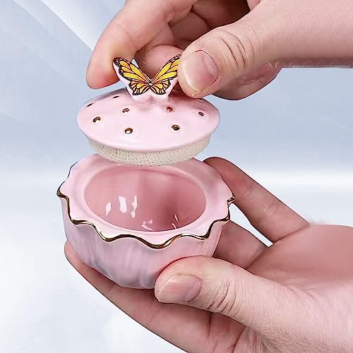 Porcelain Dappen Dish with Lid for Acrylic Liquid Powder Ceramic Cup Nail Liquid Bowl (YSHJB013)