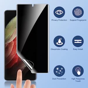 EGV 2 Pack for Samsung Galaxy S21 Ultra Privacy Screen Protector [Not Glass] Accessories,Fingerprint Compatible, Bubble Free, with Easy Installation Tool, Full Coverage for S21 Ultra 6.8-inch