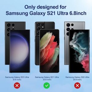 EGV 2 Pack for Samsung Galaxy S21 Ultra Privacy Screen Protector [Not Glass] Accessories,Fingerprint Compatible, Bubble Free, with Easy Installation Tool, Full Coverage for S21 Ultra 6.8-inch