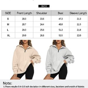 Trendy Queen Womens Half Zip Pullover Oversized Sweatshirts Hoodies with Pockets Quarter Zip Long Sleeve Fleece Jackets Crewneck Fall Outfits Cute Preppy Y2k Winter Clothes Teen Girls Fashion 2023