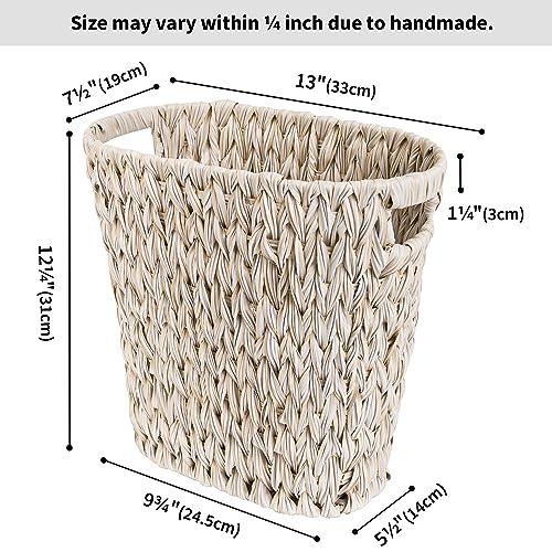 GRANNY SAYS Wicker Trash Can, Waterproof Bathroom Trash Can, Wicker Waste Basket for Bathroom, Decorative Boho Trash Can, Waste Basket for Bedroom, Office, 19 Liters/5 Gallons