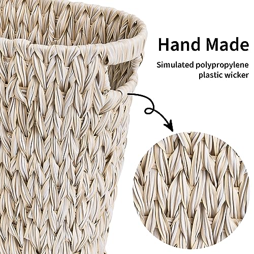 GRANNY SAYS Wicker Trash Can, Waterproof Bathroom Trash Can, Wicker Waste Basket for Bathroom, Decorative Boho Trash Can, Waste Basket for Bedroom, Office, 19 Liters/5 Gallons