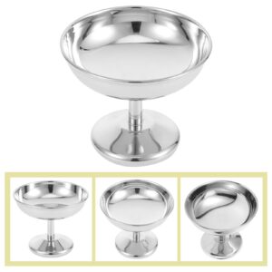 Housoutil Dessert Cup Reusable Footed Dessert Bowl Stainless Steel Ice Cream Cup Trifle Dish for Dessert Ice Cream Trifle Parfait Sundae Nuts Yogurt Smoothie Pudding Cocktail Drinks