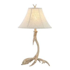 jonathan y jyl6305b antler 27.5" rustic resin led table lamp, traditional for bedroom, living room, office, kids room, entryway, college dorm, bookcase, led bulb included, beige