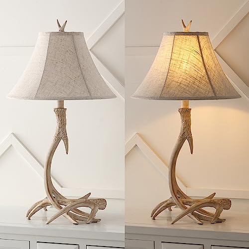 JONATHAN Y JYL6305B Antler 27.5" Rustic Resin LED Table Lamp, Traditional for Bedroom, Living Room, Office, Kids Room, Entryway, College Dorm, Bookcase, LED Bulb Included, Beige