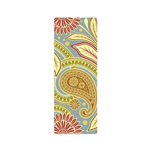 doubao folding yoga mats printed mandala 1mm suede rubber blankets multiple uses (color : e, size : 183 * 68cm)