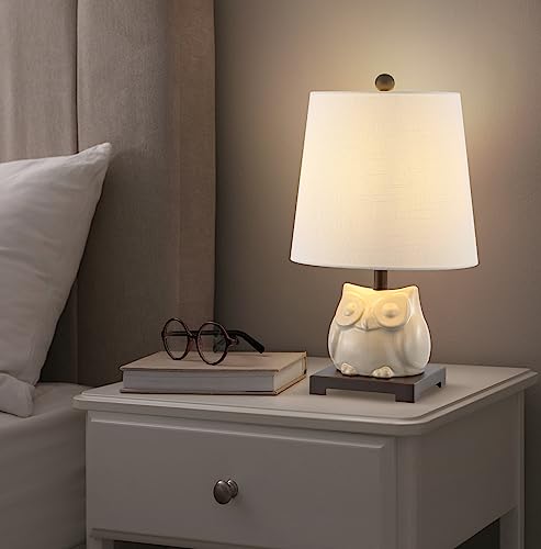 JONATHAN Y JYL3014B Justina 16" Ceramic Mini LED Table Lamp, Cottage,Transitional for Bedroom, Living Room, Office, Kids Room, Entryway, College Dorm, Bookcase, LED Bulb Included, Antique White