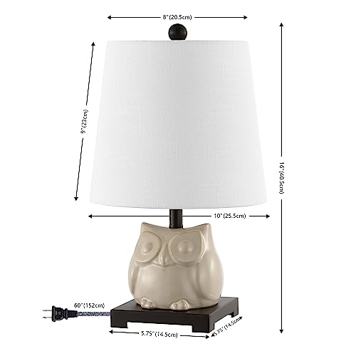 JONATHAN Y JYL3014B Justina 16" Ceramic Mini LED Table Lamp, Cottage,Transitional for Bedroom, Living Room, Office, Kids Room, Entryway, College Dorm, Bookcase, LED Bulb Included, Antique White