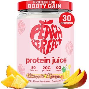 peach perfect protein juice | 30 servings | protein powder for women, muscle builder & weight management, pineapple mango, meal replacement shake, protein water, clear whey, booty building protein