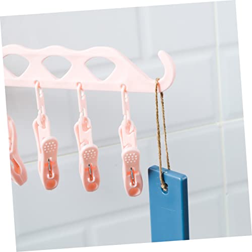 1pc Drying Clip Wall Mounted Clothes Rack Collapsible Hangers Foldable Laundry Rack Laundry Dispenser Clothes Drying Rack Laundry Drying Rack Viscose Pink Folding Hanger