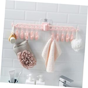 1pc Drying Clip Wall Mounted Clothes Rack Collapsible Hangers Foldable Laundry Rack Laundry Dispenser Clothes Drying Rack Laundry Drying Rack Viscose Pink Folding Hanger