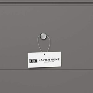 Lavish Home End 2 Drawers-Sofa Side Table, Gray & Silver