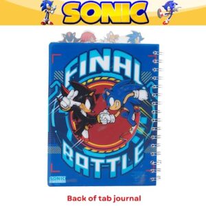 Innovative Designs Sonic the Hedgehog Tab Journal Notebook, Spiral Bound, 96 Lined Pages, 8 x 7 inches, Blue