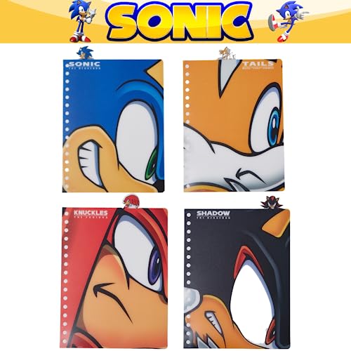 Innovative Designs Sonic the Hedgehog Tab Journal Notebook, Spiral Bound, 96 Lined Pages, 8 x 7 inches, Blue