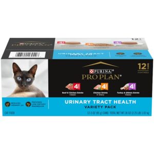 purina pro plan specialized urinary tract health variety pack wet cat food, 3 oz., count of 12