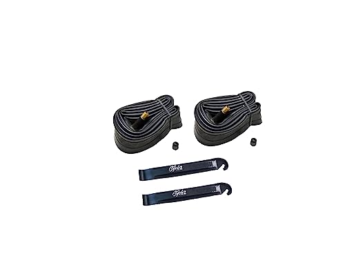 CYCLEZ 26" x 1 3/8 Bicycle Tire Kit Classic Black/Gumwall Style, Includes 2X Inner Tubes and 2X Premium Tire Lever Tools Replacement Kit for Road or Touring Bicycles