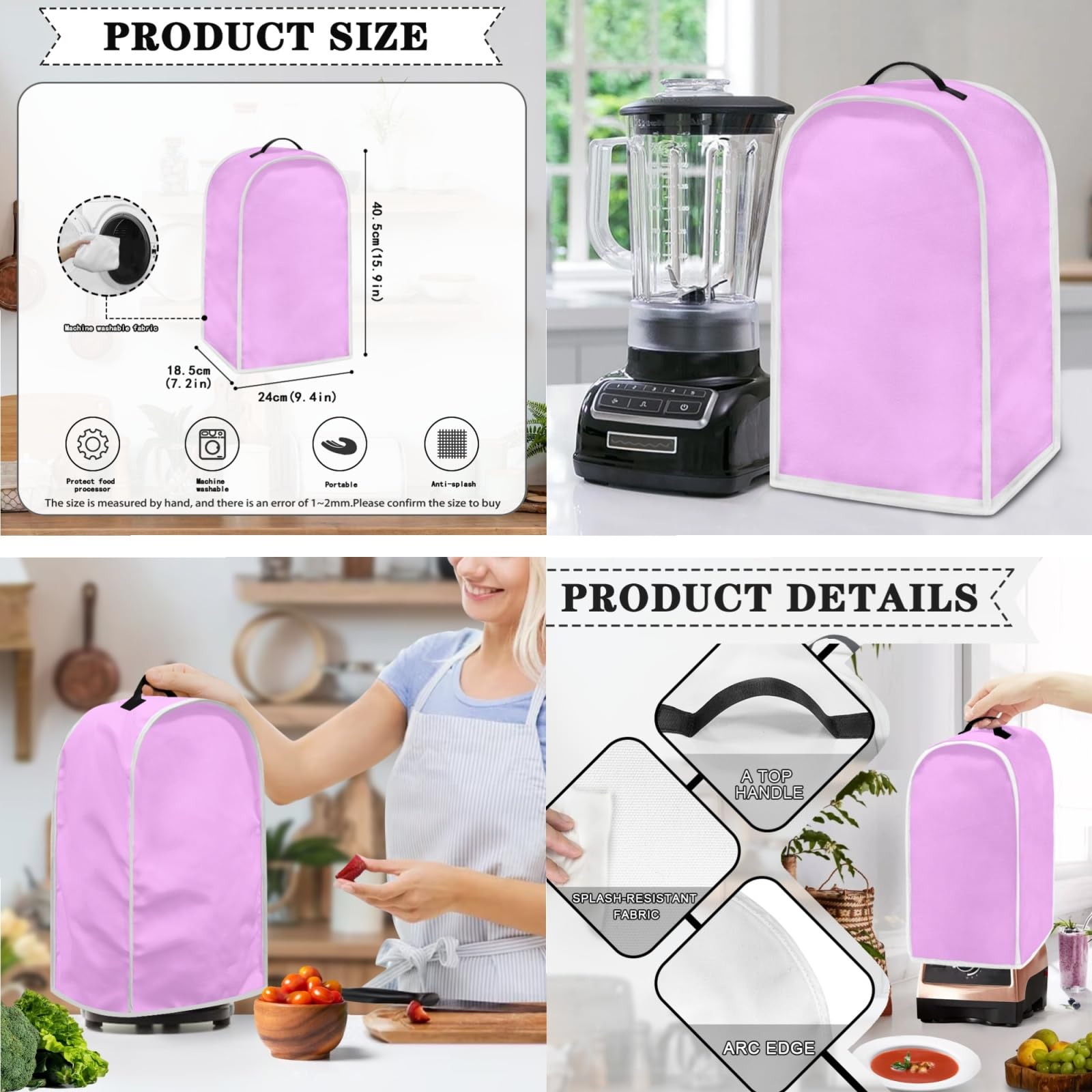 Jiueut Pink and Purple Toaster Cover 4 Slice Bread Toaster,Waterproof Stand Mixer Dustproof Cover Blender Covers Kitchen Small Appliance Cover Anti Fingerprint Protection