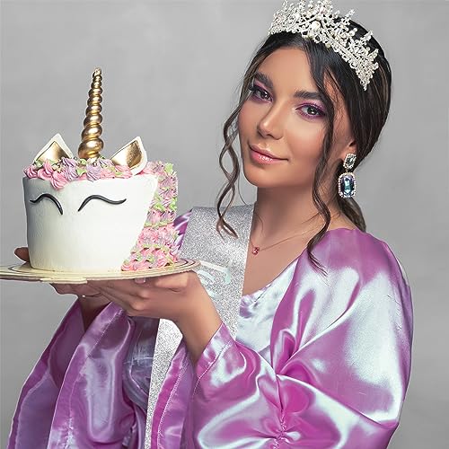 "Talk Thirty to me" Sashes & Tiaras Set 30th Birthday Crowns for Women Birthday Gifts for Girls Birthday Sash for Women Birthday Decorations Set Rhinestone Accessories for Birthday Party Supplies