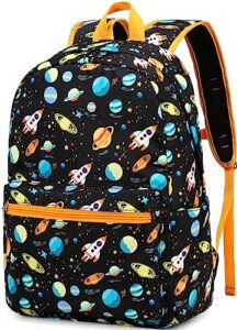 camtop kids backpack preschool kindergarten bookbag toddler school bag for age 3-8 boys and girls(rocket planet)