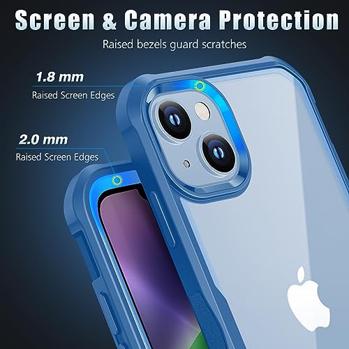 Privacy Case Compatible for iPhone 14 Pro, Anti-peep Full Body Case, Front & Back Tempered Glass Full Screen Coverage, 360 Full protective Anti-spy Shockproof Phone Case for iPhone 14 Pro, Blue