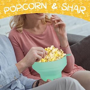 Microwave Popcorn Popper Machine, Silicone Popcorn Maker Popper, Collapsible Microwavable Bowl Hot Air Popper Popcorn Bowls for Family Movie Night Popcorn Buckets for Halloween Christmas Popcorn