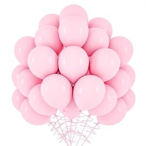 rubfac 70pcs pastel pink latex balloons, 10 inch helium party balloons, latex balloons for balloon garland arch as wedding, birthday, graduation, baby shower, bridal shower