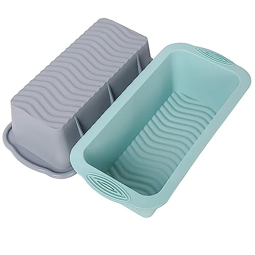 Haokaini Silicone Baking Bread Loaf Pans Set of 2,Nonstick Loaf Tins Bread Pans Bread Mould Easy to PoP Out for Bread Toast Cake Brownies Meatloaf Oven Dishwasher Safe