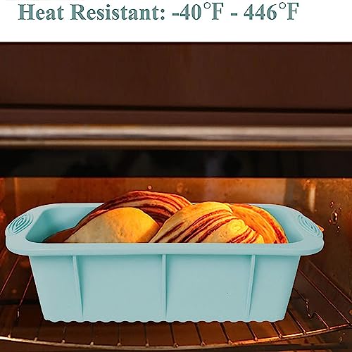 Haokaini Silicone Baking Bread Loaf Pans Set of 2,Nonstick Loaf Tins Bread Pans Bread Mould Easy to PoP Out for Bread Toast Cake Brownies Meatloaf Oven Dishwasher Safe