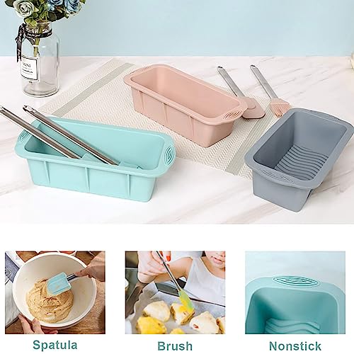 Haokaini Silicone Baking Bread Loaf Pans Set of 2,Nonstick Loaf Tins Bread Pans Bread Mould Easy to PoP Out for Bread Toast Cake Brownies Meatloaf Oven Dishwasher Safe