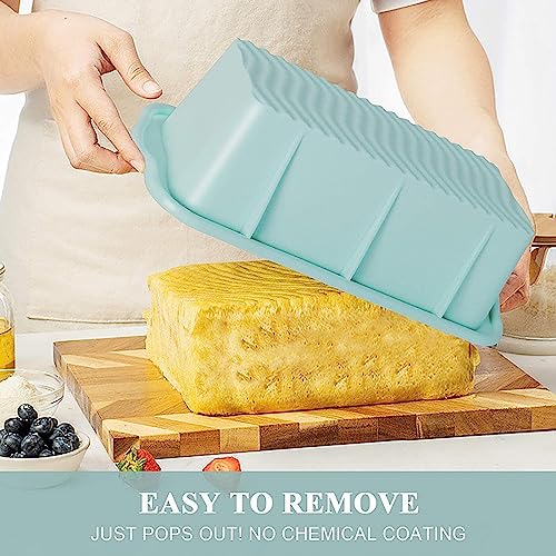 Haokaini Silicone Baking Bread Loaf Pans Set of 2,Nonstick Loaf Tins Bread Pans Bread Mould Easy to PoP Out for Bread Toast Cake Brownies Meatloaf Oven Dishwasher Safe