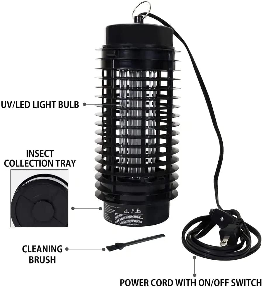 Bug Zapper, Mosquito Zapper Outdoor, Electric Mosquito Killer Indoor, Fly Trap, Effective Insect Zapper for Home Backyard Patio, Waterproof Indoor & Outdoor (Black)