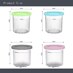 VRINO 2/4/6PCS Creami Pints and Lids, for Ninja Creami Deluxe Pints,16 OZ Ice Cream Pints Cup Airtight and Leaf-Proof Compatible with NC299AMZ,NC300s Series Ice Cream Makers,Pink+Blue-6PCS