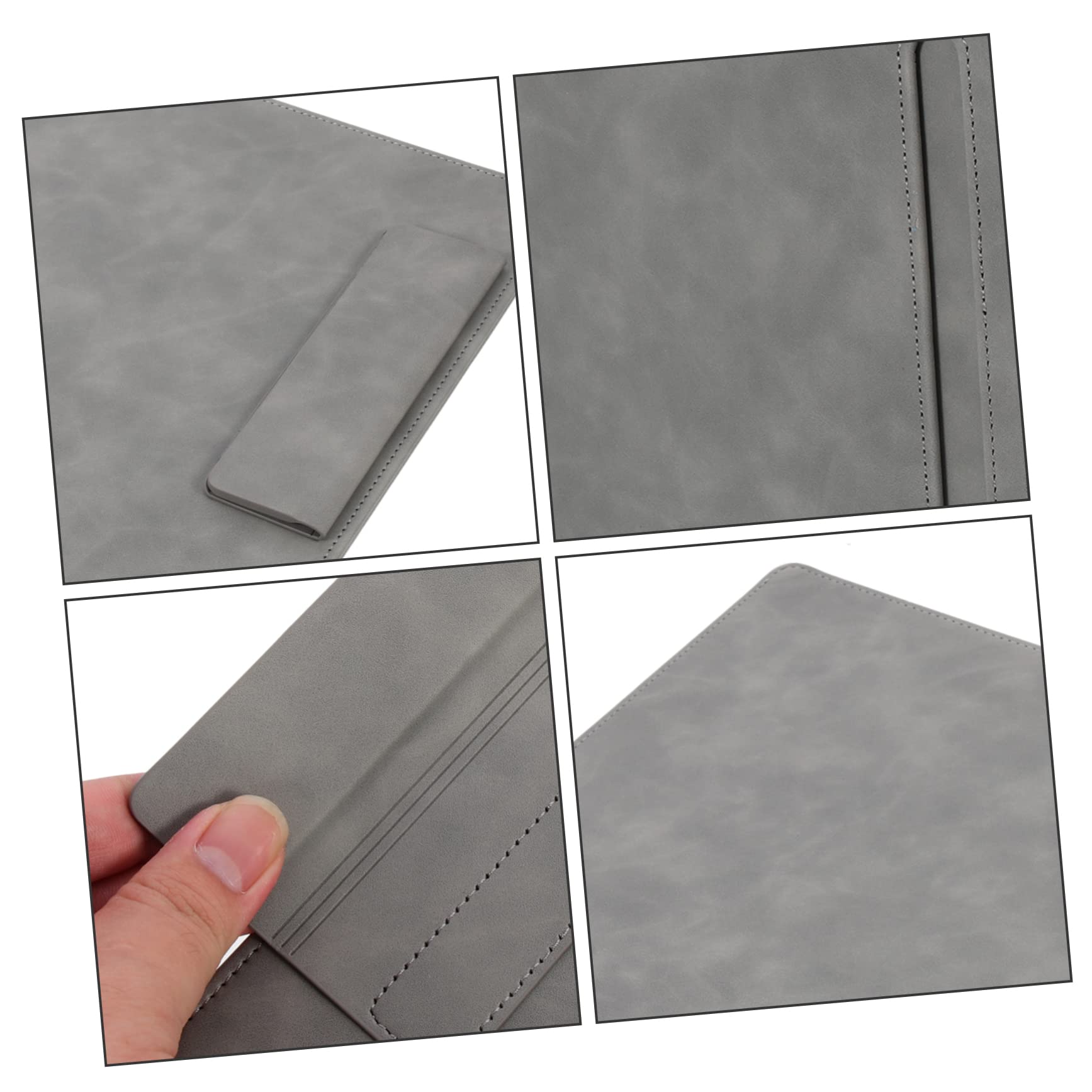 Realtor Supplies 3pcs Folder Board Folder Organizer Clipboard Document Organizer Exam Paper Base Writing Board Agent Supplies Office Supply A4 Grey Pu Paper Record Board