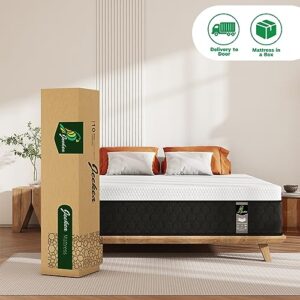 JEEKEA Full Size Mattress in a Box - 10 Inch Memory Foam Mattress Full Size Bed - Hybrid Mattress Full for Back Pain Relief - Medium Firm Mattress with Motion Isolation & Strong Edge Support