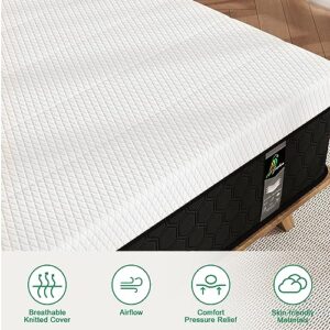 JEEKEA Full Size Mattress in a Box - 10 Inch Memory Foam Mattress Full Size Bed - Hybrid Mattress Full for Back Pain Relief - Medium Firm Mattress with Motion Isolation & Strong Edge Support