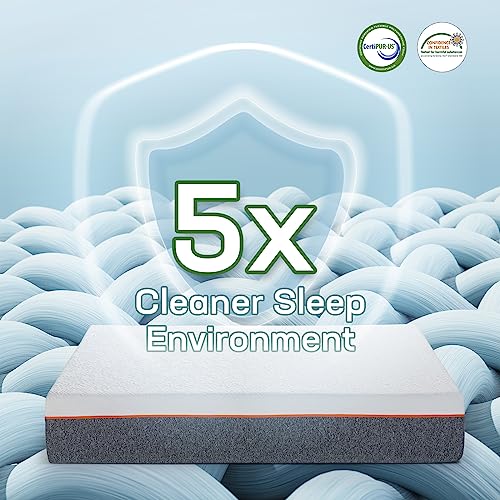 Marsail Queen Mattress, 10-inch Gel Memory Foam Mattress, Medium-Firm Queen Mattress in a Box for Pressure Relief & Support, Breathable Cooling Queen Size Mattress with Zippered Cover