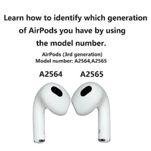 umiucrye Single Right Airpod replacement-3rd Generation Only Model NO.A2565，Wireless Bluetooth connectivity in-Ear,No Charging case or Charging Cable Included.White.