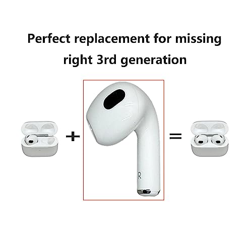 umiucrye Single Right Airpod replacement-3rd Generation Only Model NO.A2565，Wireless Bluetooth connectivity in-Ear,No Charging case or Charging Cable Included.White.