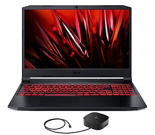 acer Nitro 5 AN515-57 Gaming & Business Laptop (Intel i7-11800H 8-Core, 8GB RAM, 1TB PCIe SSD + 1TB HDD, GeForce RTX 3050 Ti, 15.6" 144Hz Full HD (1920x1080), Win 10 Pro) with G2 Universal Dock