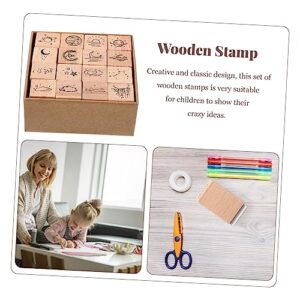 LIGHTAOTAO Kids Stamps 1 Box Wooden Stamp Set Wooden Stamps Stamps Stampers for Stampers Birthday Wood Mounted Rubber Stamp DIY Hand Account Seal Creative Stamps Wood Stamps Kids Stampers