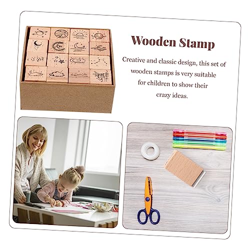 LIGHTAOTAO Kids Stamps 1 Box Wooden Stamp Set Wooden Stamps Stamps Stampers for Stampers Birthday Wood Mounted Rubber Stamp DIY Hand Account Seal Creative Stamps Wood Stamps Kids Stampers