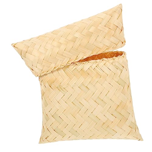 RORPOIR Bamboo Pillow Gift Box Trays Decorative Wedding Decor Woven Hamper Bamboo Woven Basket Bamboo Sticky Rice Serving Bread Basket Decorative Storage Baskets Storage Baskets Woven Food