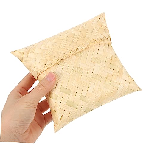 RORPOIR Bamboo Pillow Gift Box Trays Decorative Wedding Decor Woven Hamper Bamboo Woven Basket Bamboo Sticky Rice Serving Bread Basket Decorative Storage Baskets Storage Baskets Woven Food